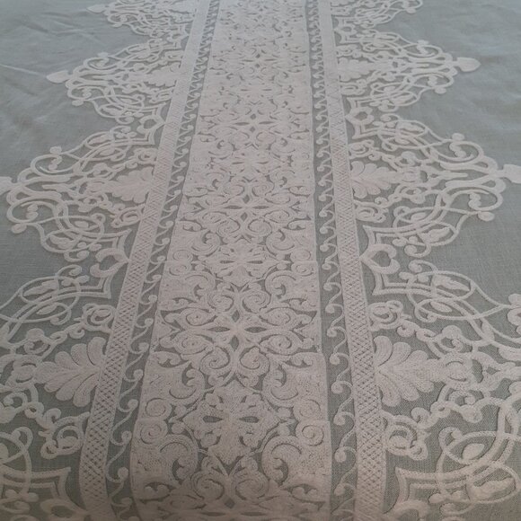 J.Queen New York Queen Size Bedspread Sage Green Embroidered - Picture 7 of 11